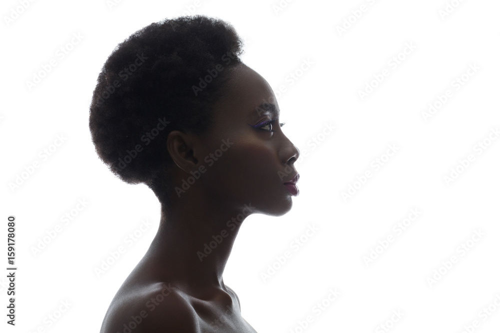 Profile of beautiful black girl