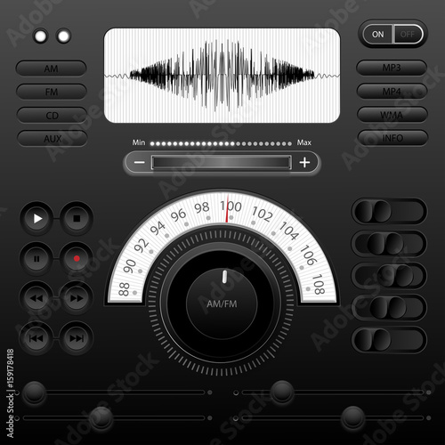 volume control button music player icon vector