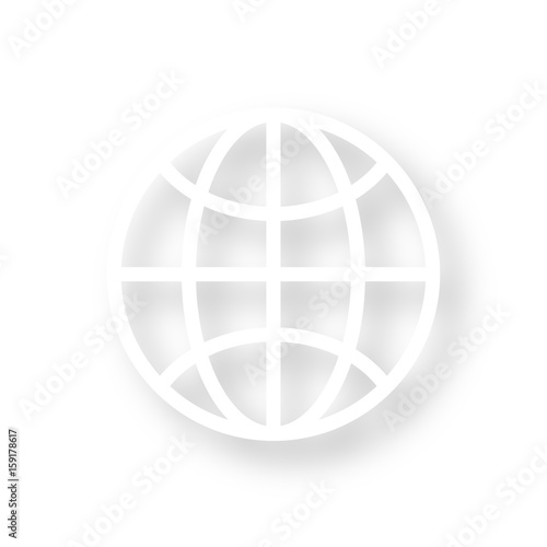 Icon mit Schatten - Internet Weltkugel