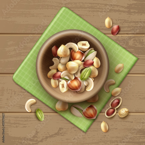 Different nuts in bowl
