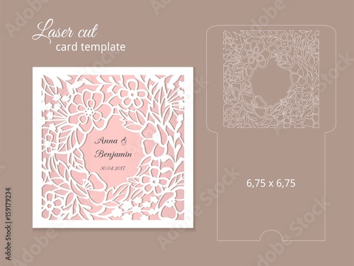 Laser cut invitation card template