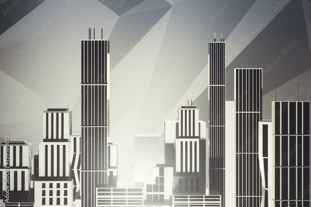 Obraz premium City on light background