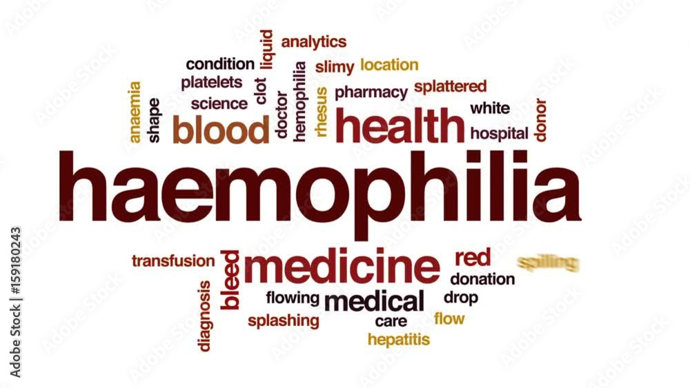 Haemophilia animated word cloud, text design animation. Haemophilia animated word cloud, text design animation.