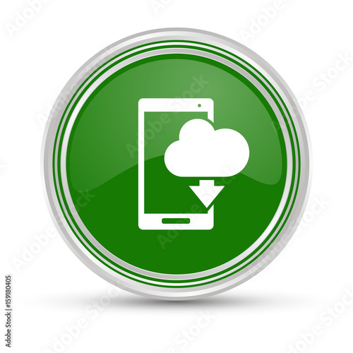 Grüner Button - Smartphone mit Cloud Download