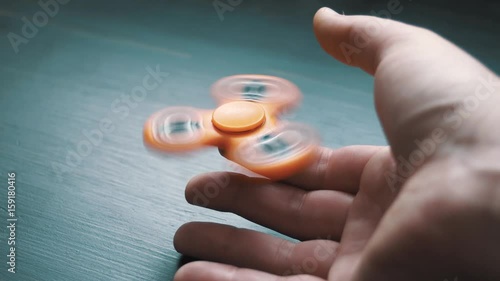 Orange Fidget Spinner One Finger Trick