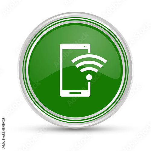Grüner Button - Smartphone mit WLAN