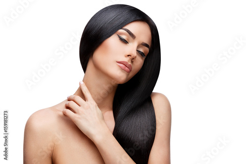 Quadro su tela Beautiful Young Woman with Clean healthy hair