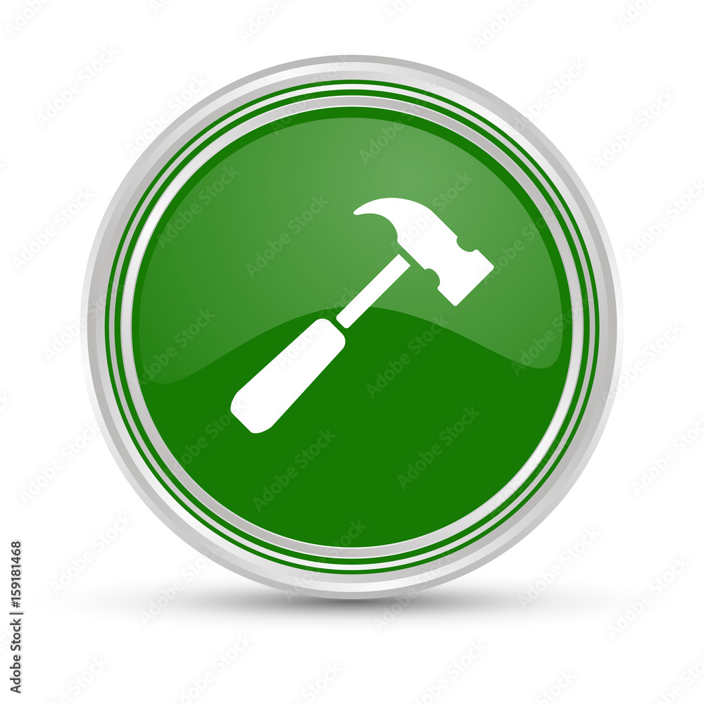 Grüner Button - Hammer - Handwerker Grüner Button - Hammer - Handwerker