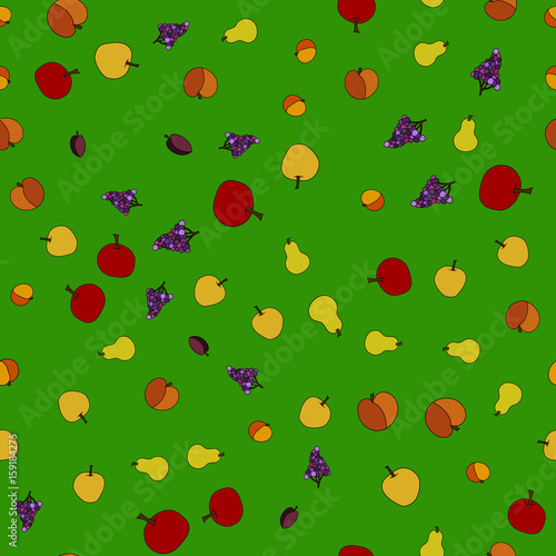 hand drawn vector fruit seamless pattern