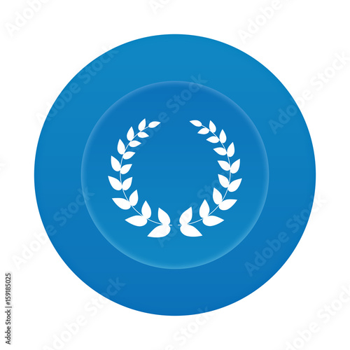 Runder 3D Button - Kranz aus Lorbeeren