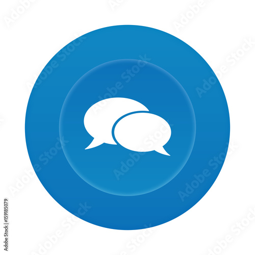 Runder 3D Button - Sprechblasen - Chat