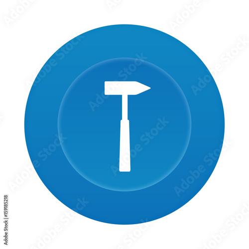 Runder 3D Button - Hammer - Handwerk