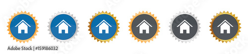 Wohnhaus - Gezacktes Button-Set