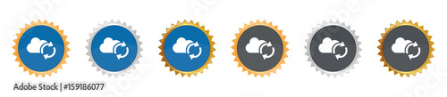 Wolke synchronisieren - Gezacktes Button-Set