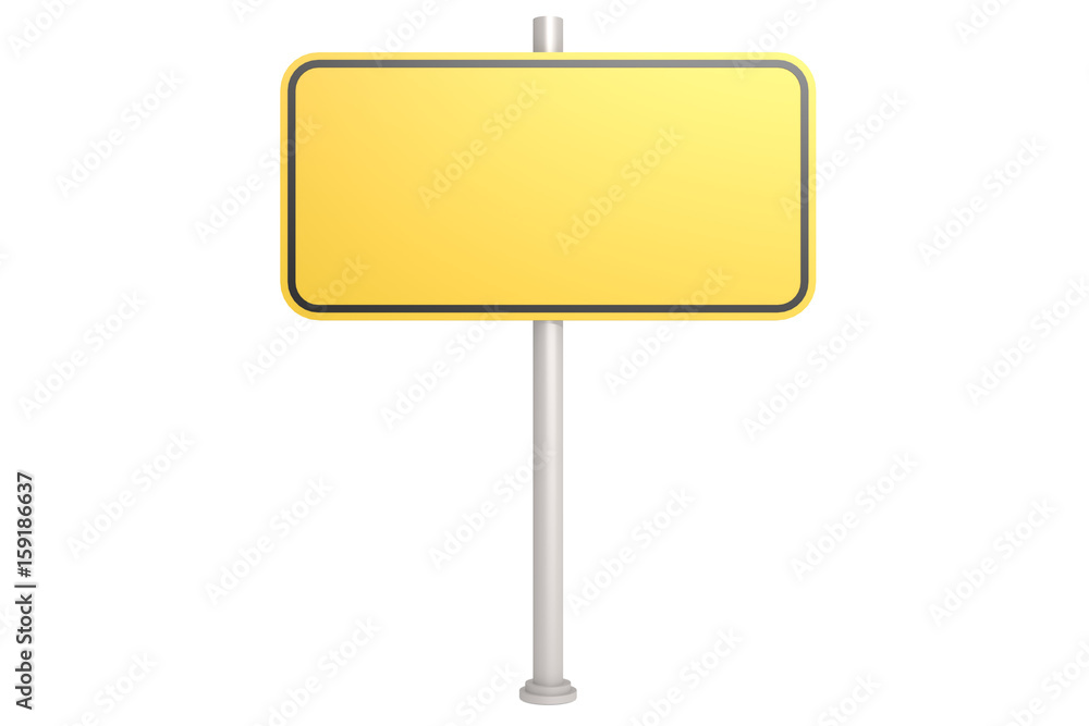 Yellow road sign with isolated Yellow road sign with isolated