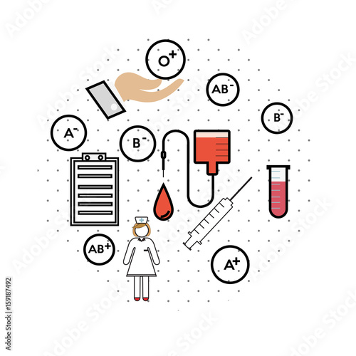 Some blood donation icons about circular dot texture
