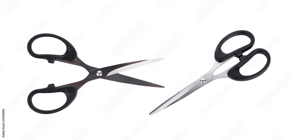 Black scissors isolated on white background Black scissors isolated on white background