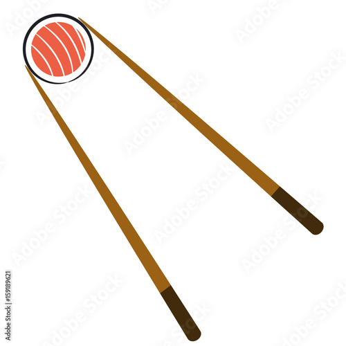 Vector illustration of sushi with sticks