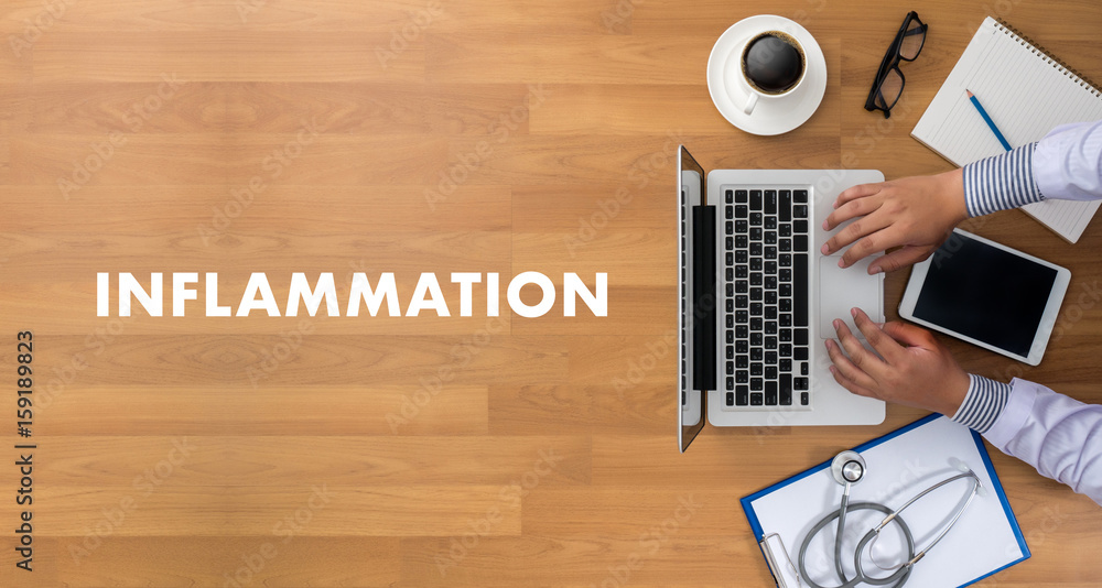 Inflammation Joint inflammation concept Medical Report , lymph glands , allergies. dermatology