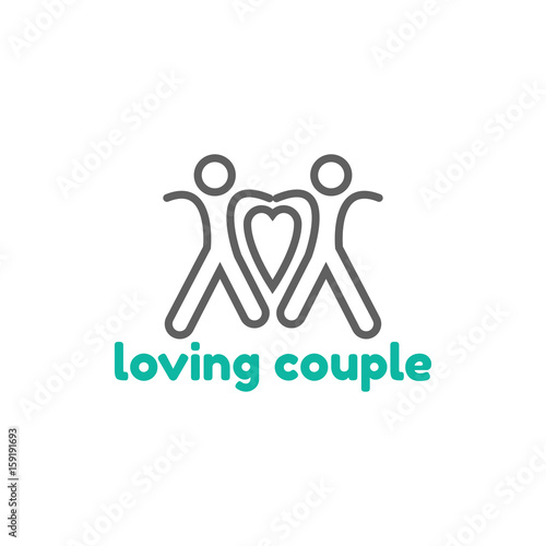Template logo for loving couple © AlfaSmart