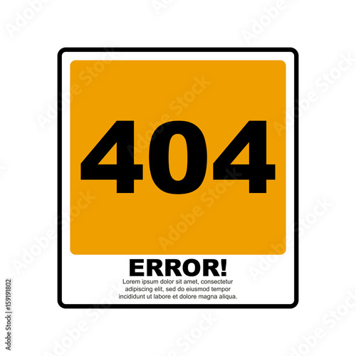 Vector illustration of error 404 sign