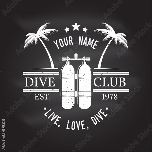 Scuba diving club. Vector illustration.