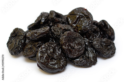 Dry and healthy prunes. isolated on white background