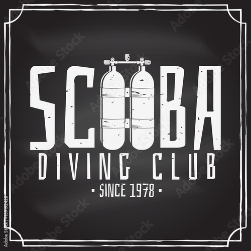 Scuba diving club. Vector illustration.