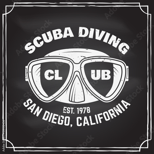 Scuba diving club. Vector illustration.