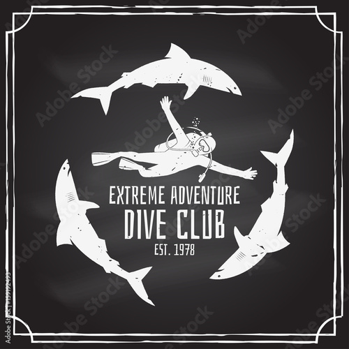 Scuba diving club. Vector illustration.