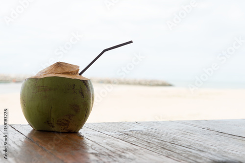 coconut drink relax rest holiday beach sand ocean