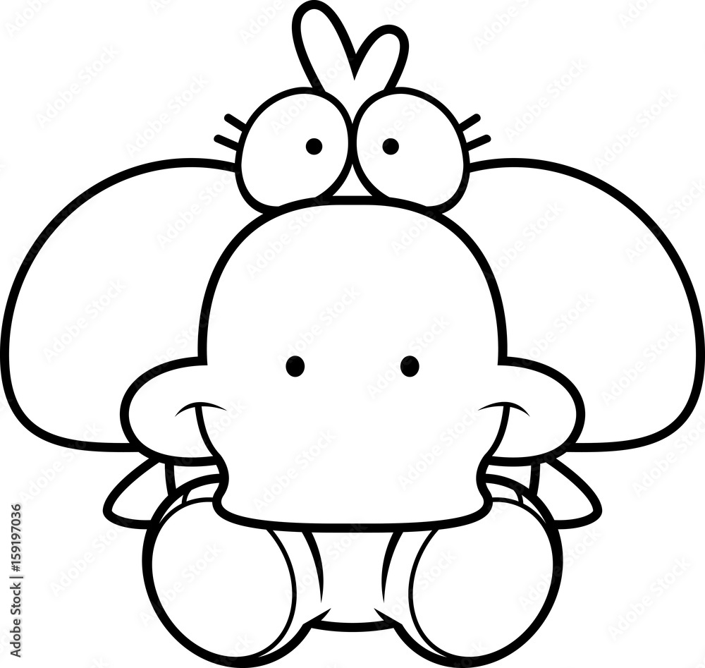 Cartoon Duckling Sitting Cartoon Duckling Sitting