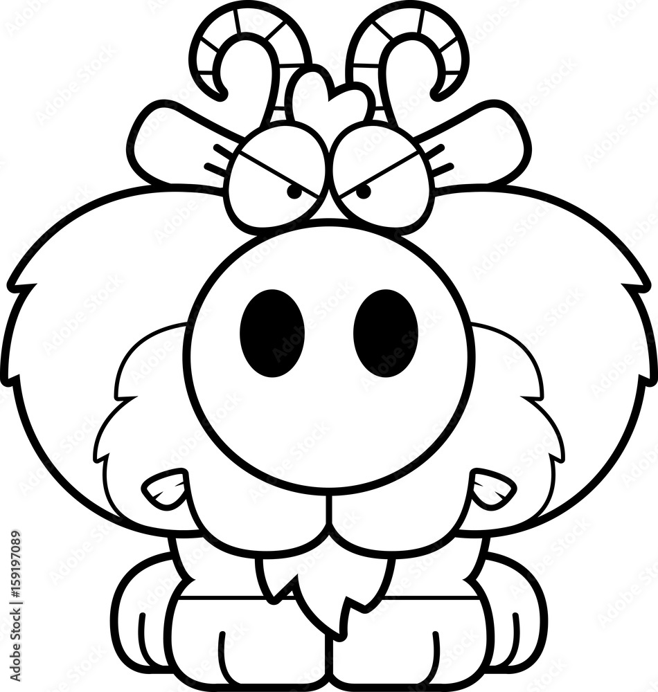 Fototapeta premium Cartoon Goat Angry