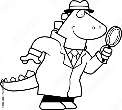Cartoon Dinosaur Detective