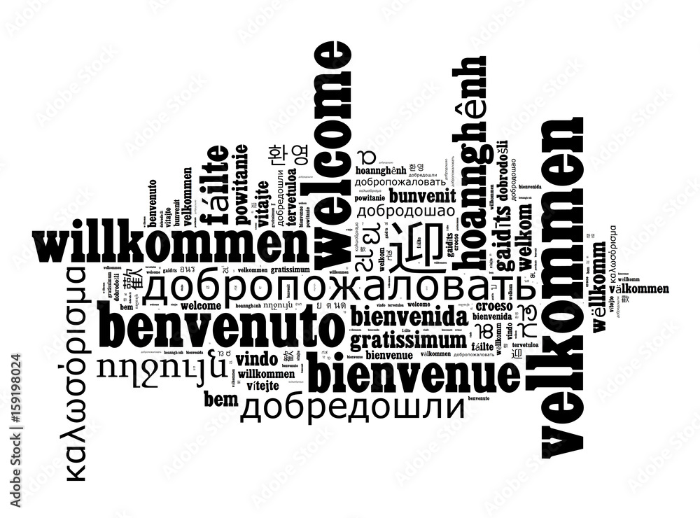 Word Welcome in different languages Word Welcome in different languages