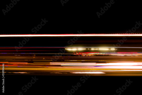 abstract traffic trail light on the road blurred for background