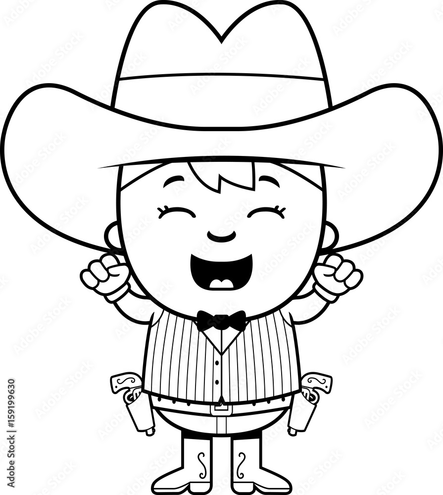 Cartoon Little Gunfighter Celebrate Cartoon Little Gunfighter Celebrate