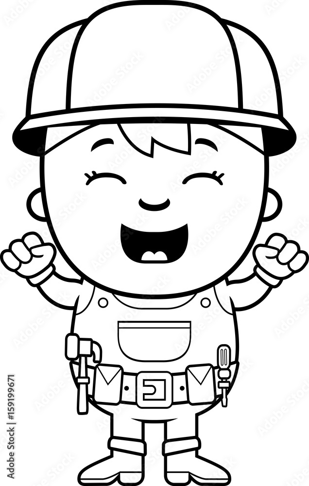 Obraz premium Child Builder Excited