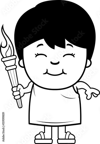 Cartoon Boy Olympic Torch