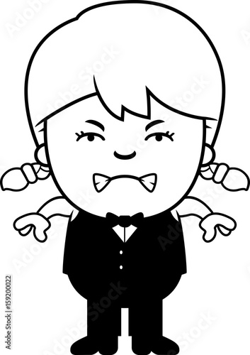 Angry Cartoon Little Waiter