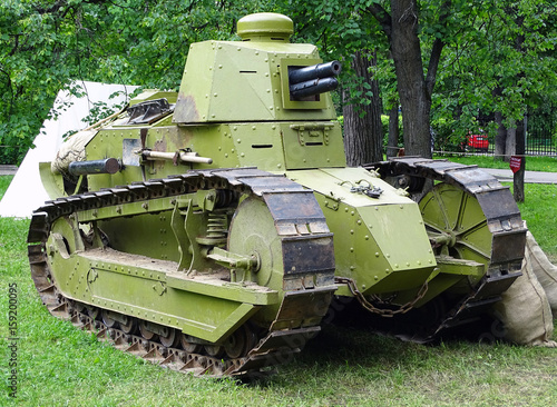 French tank Renault FT during the Historical festival in Moscow, Russia
