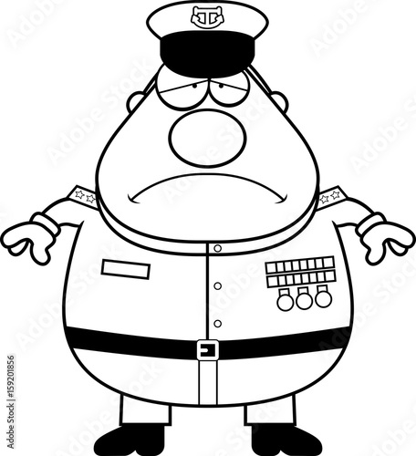 Sad Cartoon Navy Admiral