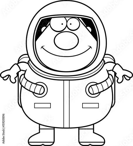 Cartoon Astronaut Smiling