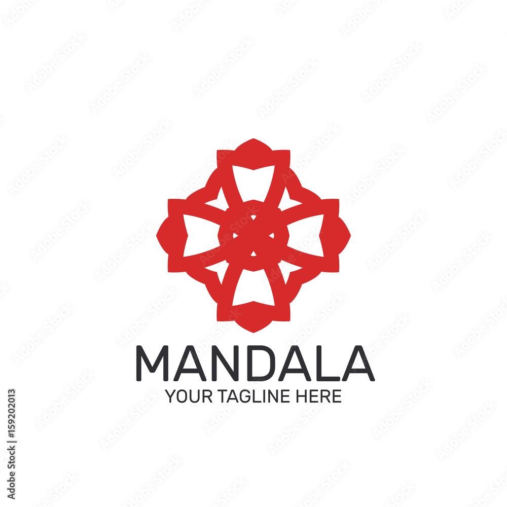 Red Cross Mandala Pattern Logo Red Cross Mandala Pattern Logo