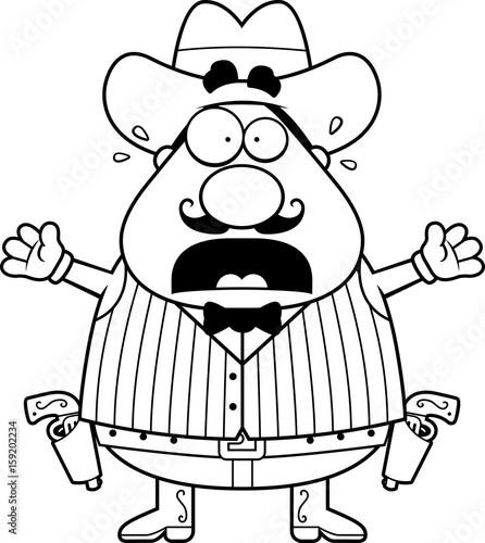 Scared Cartoon Gunfighter