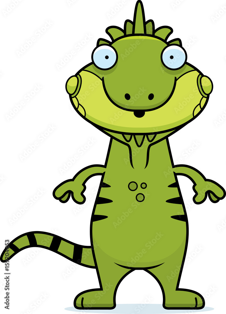 Fototapeta premium Surprised Cartoon Iguana