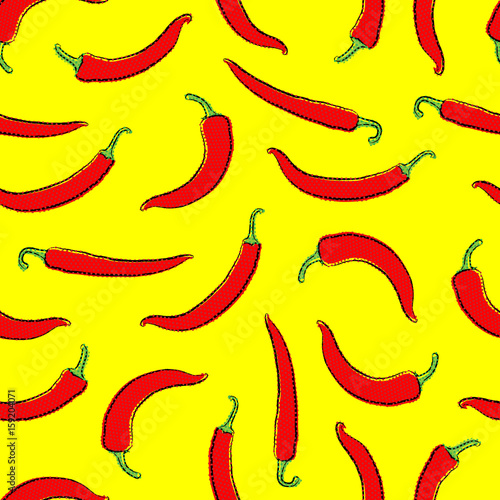 Red Chili Pepper Seamless Pattern
