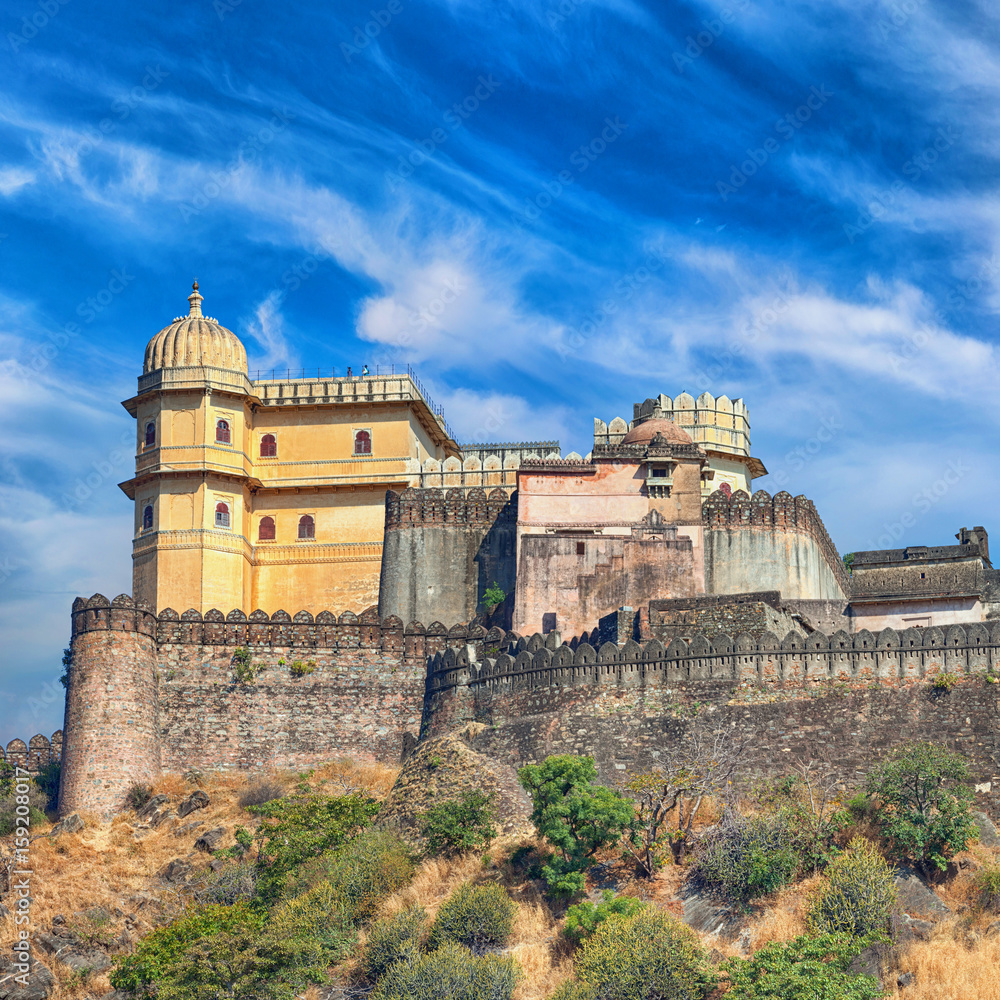 Kumbhalgarh fort panorama. Rajasthan, India
