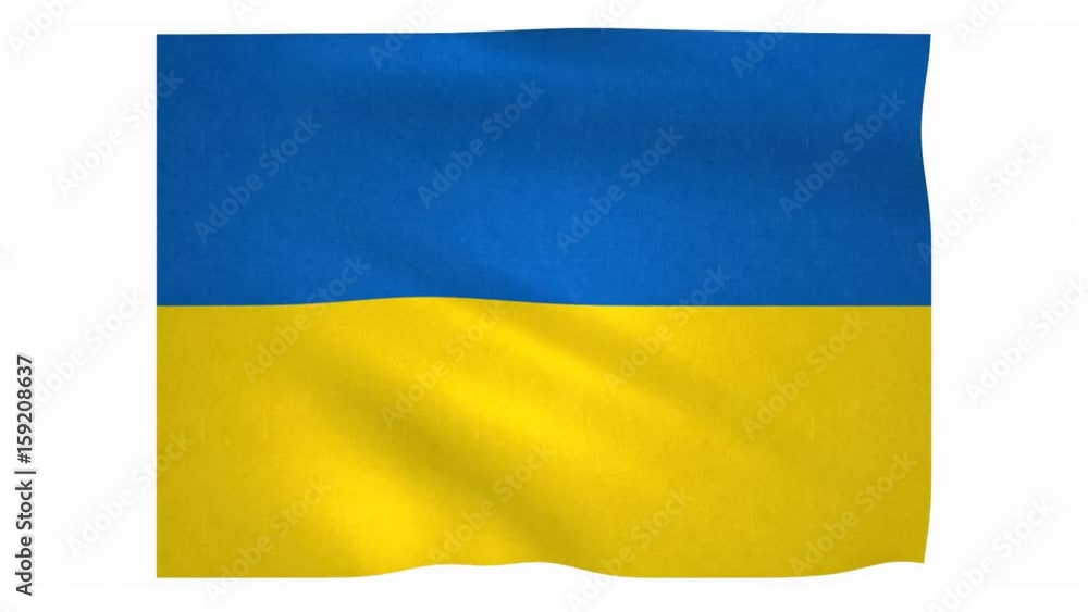 Flag of Ukraine waving on white background Flag of Ukraine waving on white background