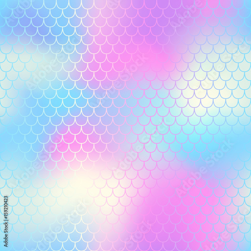 Mermaid tail with fish scale seamless pattern for packaging or surface design.